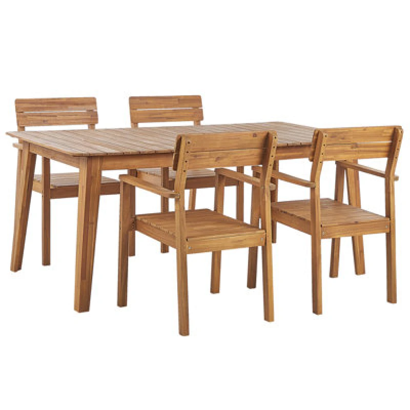 Image of Beliani Garden Dining Set 4 Seater Fornelli Acacia Wood Brown