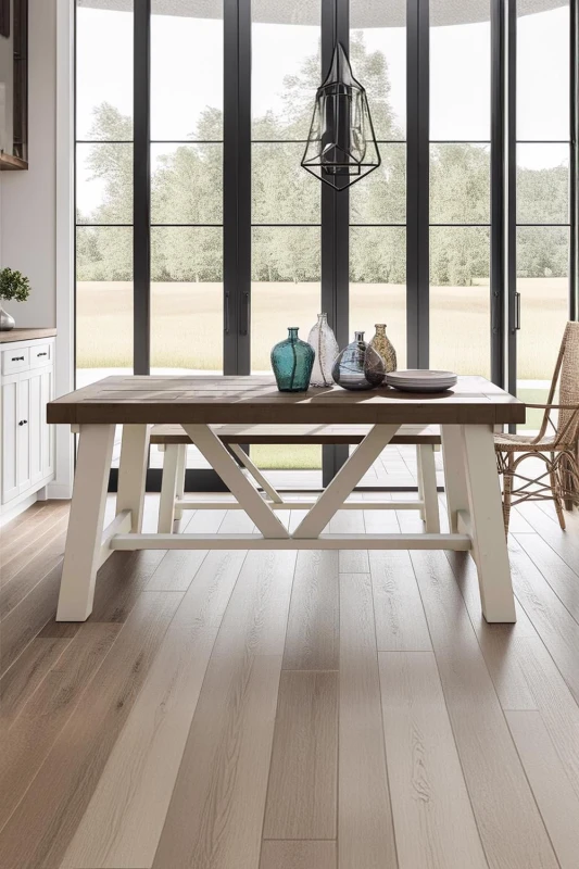 Image of FWStyle FWStyle 1.6M Fixed Top Solid Pine Dining Table With Free Extension Leafs in Brown Brown One Size Unisex 5056413124470