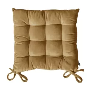 Image of Gallery Interiors Cotton Velvet Seatpad in Mustard