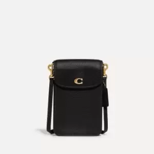 Image of Coach Polished C Phone Leather Crossbody Bag