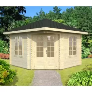 Image of Palmako Melanie 3.5m x 3.5m Corner Log Cabin Summerhouse (44mm)