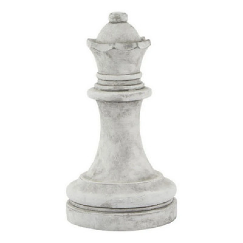 Image of Hill Interiors Athena Stone Queen Chess Piece - Ceramic - L16 X W16 X H29cm - White