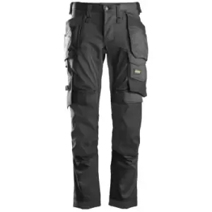 Image of Snickers 6241 Allround Work Stretch Slim Fit Trousers Holster Pockets Grey 40" 30"