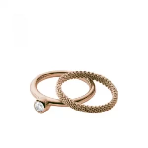 Image of Ladies Skagen Rose Gold Plated Size P Elin Ring