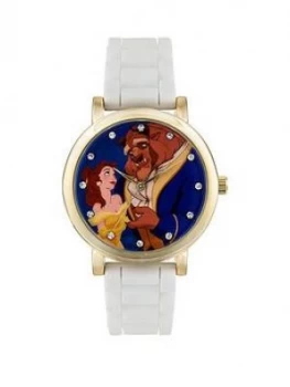 Image of Disney Princess Disney Princess Beauty And The Beast White Strap Watch