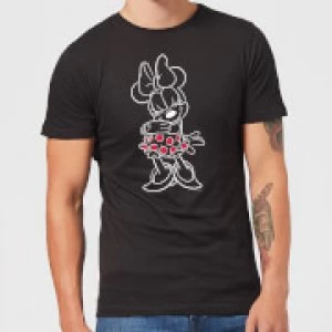 Image of Disney Mini Mouse Line Art Mens T-Shirt - Black