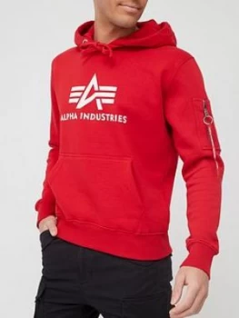 Image of Alpha Industries 3D Logo Hoodie - Red
