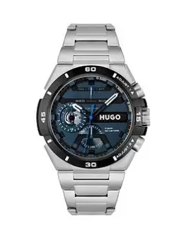 Image of HUGO Gents HUGO #WILD Stainless Steel Multifunction Watch, Silver, Men