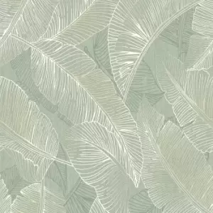 Image of Belgravia Decor Belgravia Decor Anaya Leaf Textured Wallpaper Green