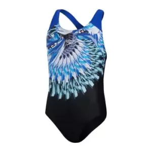 Image of Speedo Digital Placement Splashback Swimsuit Juniors - Black