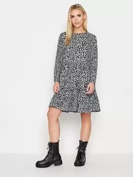 Image of PixieGirl Petite Animal Tiered Dress, Grey, Size 6, Women