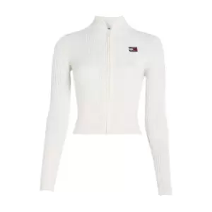 Image of Tommy Jeans Tjw Badge Zip Trhu Sweater - White