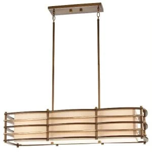 Image of 3 Light Pendant Bar Island Chandelier Light Bronze, Beige, E27