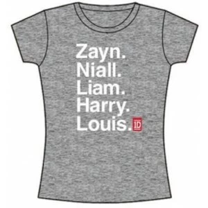 Image of One Direction Stacked Names Skinny Grey TS: XL