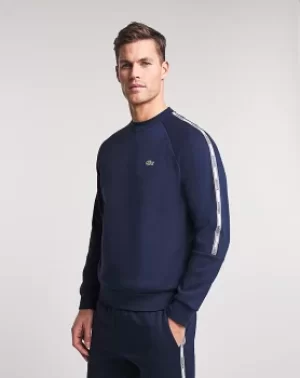 Image of Lacoste Navy Tape Logo Crew Sweat
