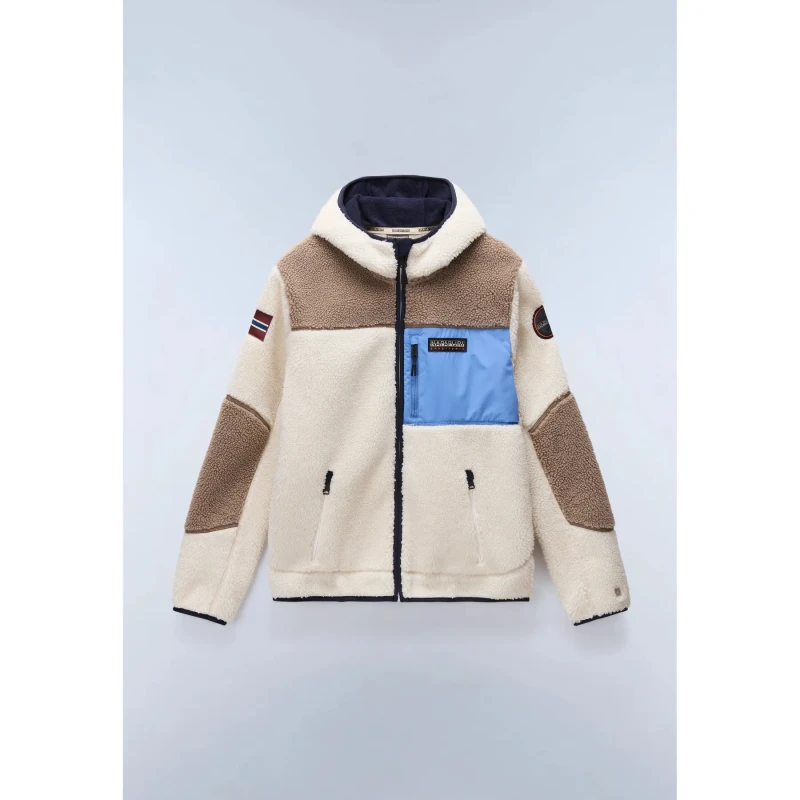 Image of Hooded fleece Napapijri Yupik 3 Beige Male M