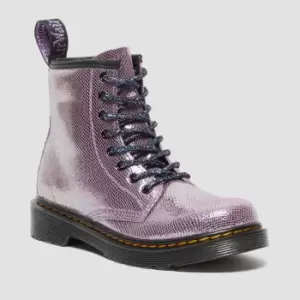 Image of Dr. Martens Kids 1460 J Iridescent Reptile Boots - Purple - UK 10 Kids