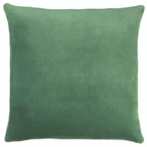 Image of Furn Solo Velvet Square Cushion Cover (One Size) (Eucalyptus) - Eucalyptus