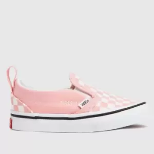 Image of Vans white & pink slip-on v Girls Toddler Trainers
