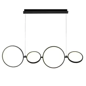 Image of 4 Light LED Ring Pendant, Matt Black
