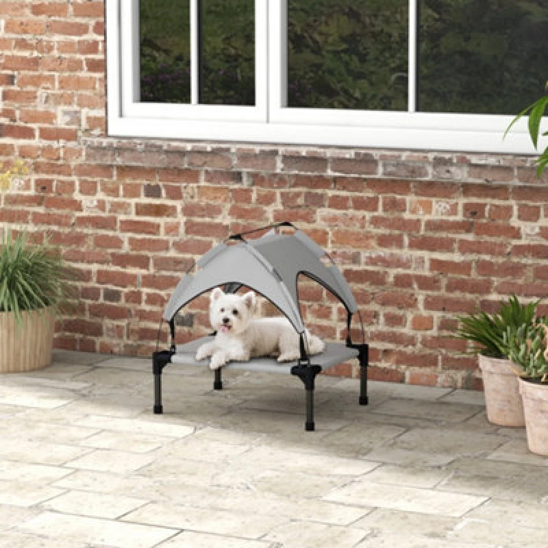 Image of PawHut Cooling Raised Dog Bed w/ Breathable Mesh, for Mini, s Dogs Grey - Pawhut 5056725507008
