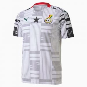 Image of PUMA Ghana Home Replica Mens Jersey, White/Black, size Medium, Clothing