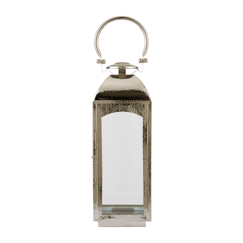 Image of Hotel Collection Hammered Lantern Silver unisex Small