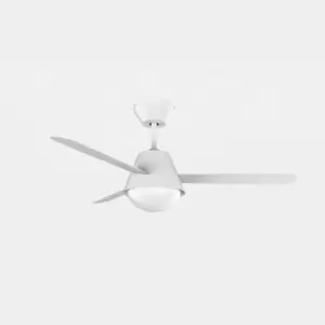 Image of Buran LED Ceiling Fan White, Sandblasted, With E27 Lamp