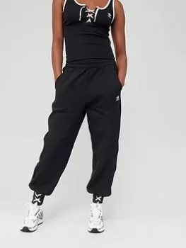 Image of adidas Originals Laced Cuffed Sweat Pants - Black, Size 8, Women