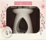 Image of Yankee Candle Wax Melt Warmer Gift Set Ceramic Wax Melt Burner + 3 x 28g Wax Melts (Snow Globe Wonderland, Snowflake Kisses and Peppermint Pinwheels)