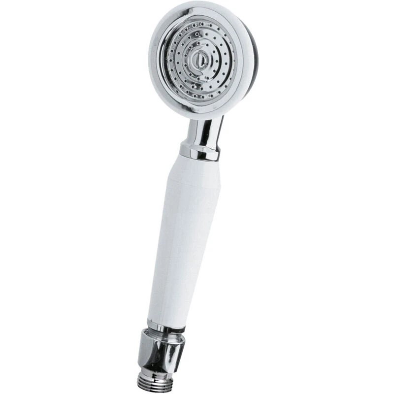 Image of FNX BATHROOMS Fnx Bathrooms - Old London Chrome and White Handle Small Shower Handset - A3221 A3221