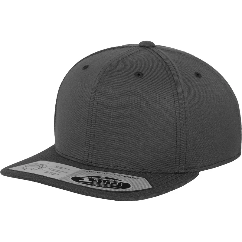 Image of Yupoong Mens Flexfit 110 Plain Fitted Snapback Cap in Dark Grey Dark Grey Male One Size
