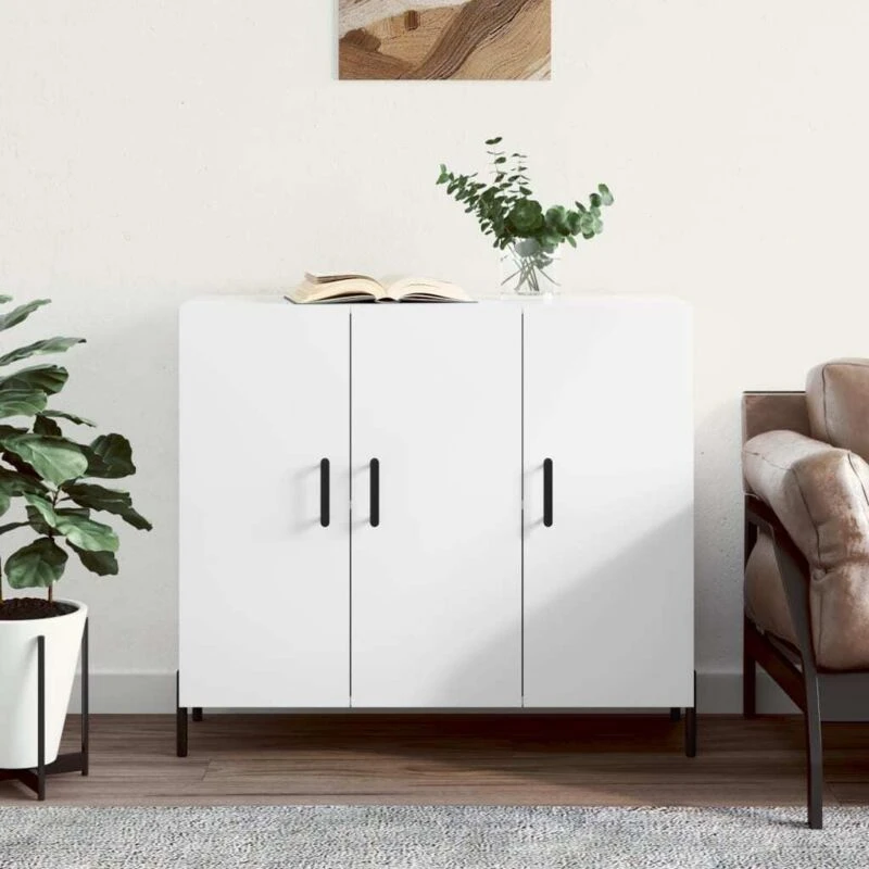 Image of VIDAXL Sideboard White 90x34x80cm Engineered Wood Vidaxl 828116
