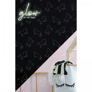 Image of Superfresco Glow In The Dark Unicorn Pink Wallpaper