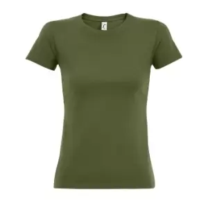 Image of SOLS Womens/Ladies Imperial Heavy Short Sleeve T-Shirt (S) (Dark Khaki)