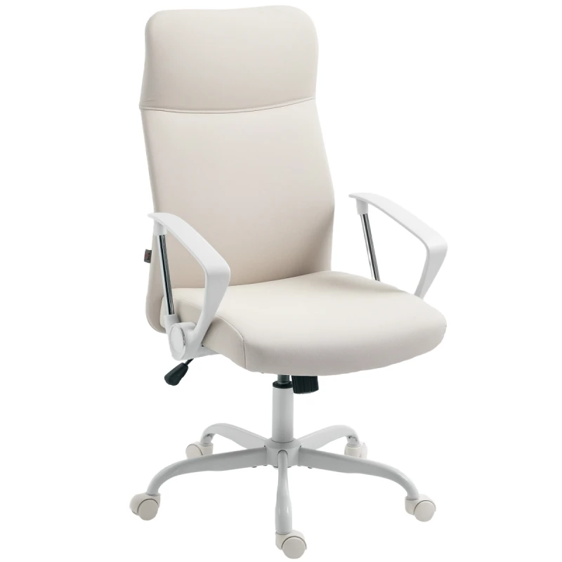 Image of HOMCOM HOMCOM High Back Office Chair, Computer Desk Chair for Home - Cream