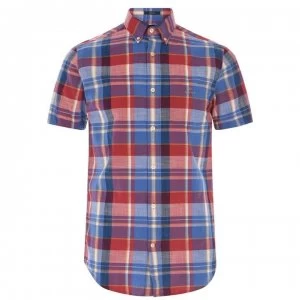 Image of Gant Gant Short Sleeve Madras Shirt - Red 658