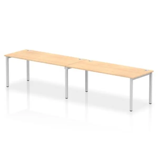 Image of Impulse Impulse Bench Single Row 2 Person 1800 Silver Frame Office Bench Desk Maple IMBS218MPES