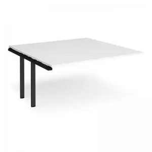 Image of Adapt boardroom table add on unit 1600mm x 1600mm - Black frame, white