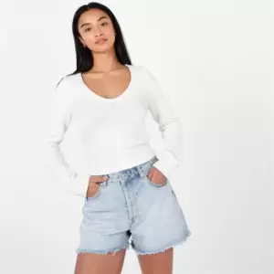 Image of SoulCal Long Sleeve Knit Crop Top Womens - White