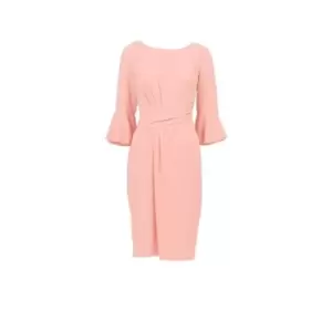 Image of Adrianna Papell Rio Knit Draped Sheath Dress - Brown