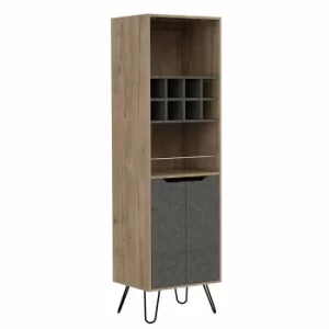 Image of Manhattan Tall Bar Cabinet with Hairpin Legs, Pine
