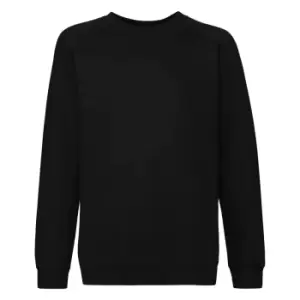 Image of Fruit Of The Loom Childrens/Kids Unisex Raglan Sleeve Sweatshirt (5-6) (Black)