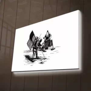 Image of NASA-012 Multicolor Decorative LED Lighted Canvas Painting