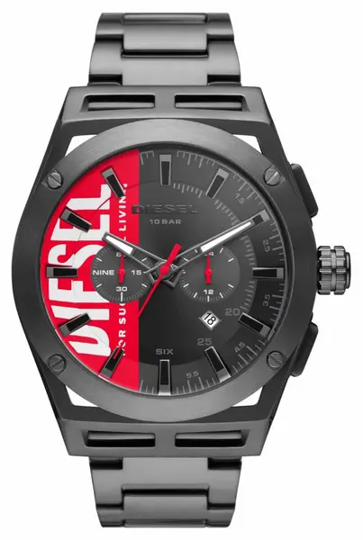Image of Diesel DZ4598 Mens TIMEFRAME Black-Plated Stainless Steel Watch