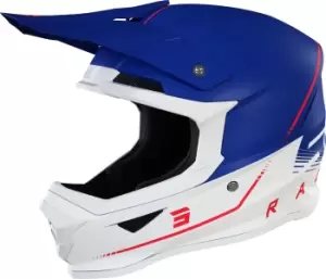 Image of Shot Furious Raw 3.0 Motocross Helmet, white-red-blue Size M white-red-blue, Size M