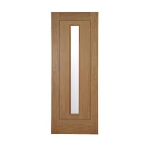 Image of Flush 1 panel Oak veneer Internal Door H1981mm W686mm