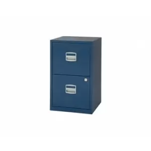 Image of Bisley 2 Drawer Metal Filing Cabinet - Oxford Blue