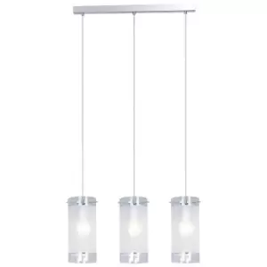 Image of Italux Vigo - Modern Hanging Pendant Chrome 3 Light with Matt Shade, E27