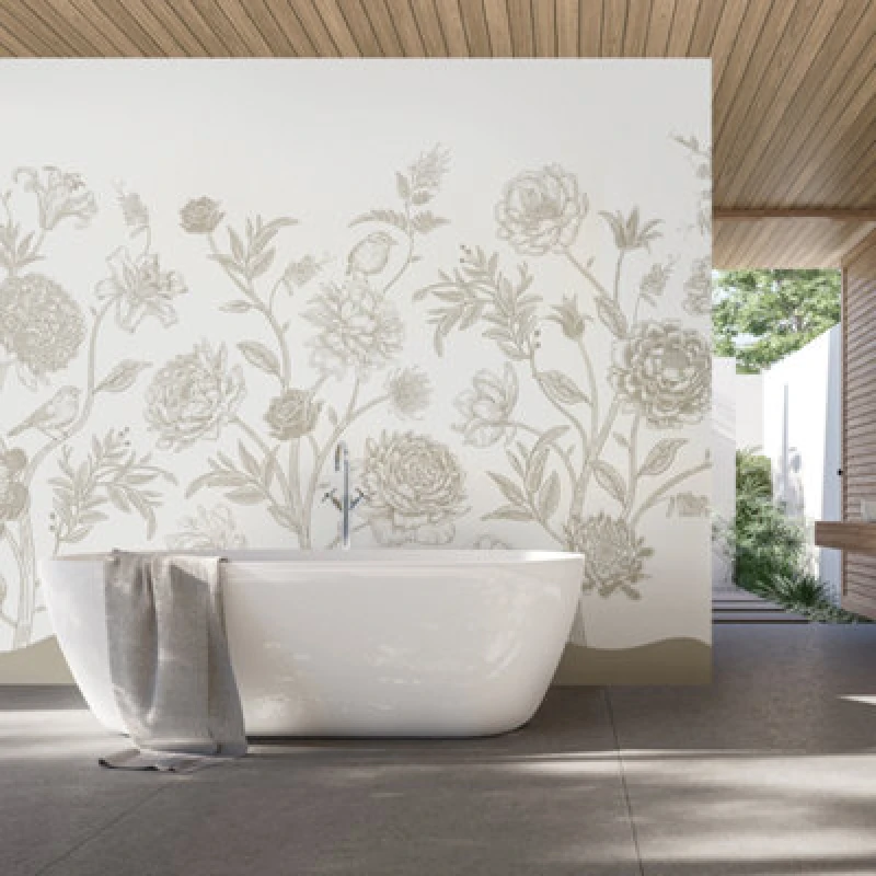 Image of Origin Murals Jacobean Rose Trail - Natural Stone Matt Smooth Paste The Wall Mural 350Cm Wide X 280Cm High